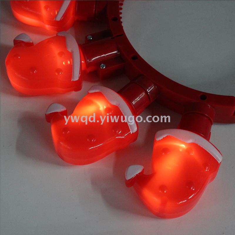 ZD Factory Direct Sales Foreign Trade Popular Style Christmas Glow Head Buckle Christmas Hat Five Lights Glow Head Buckle