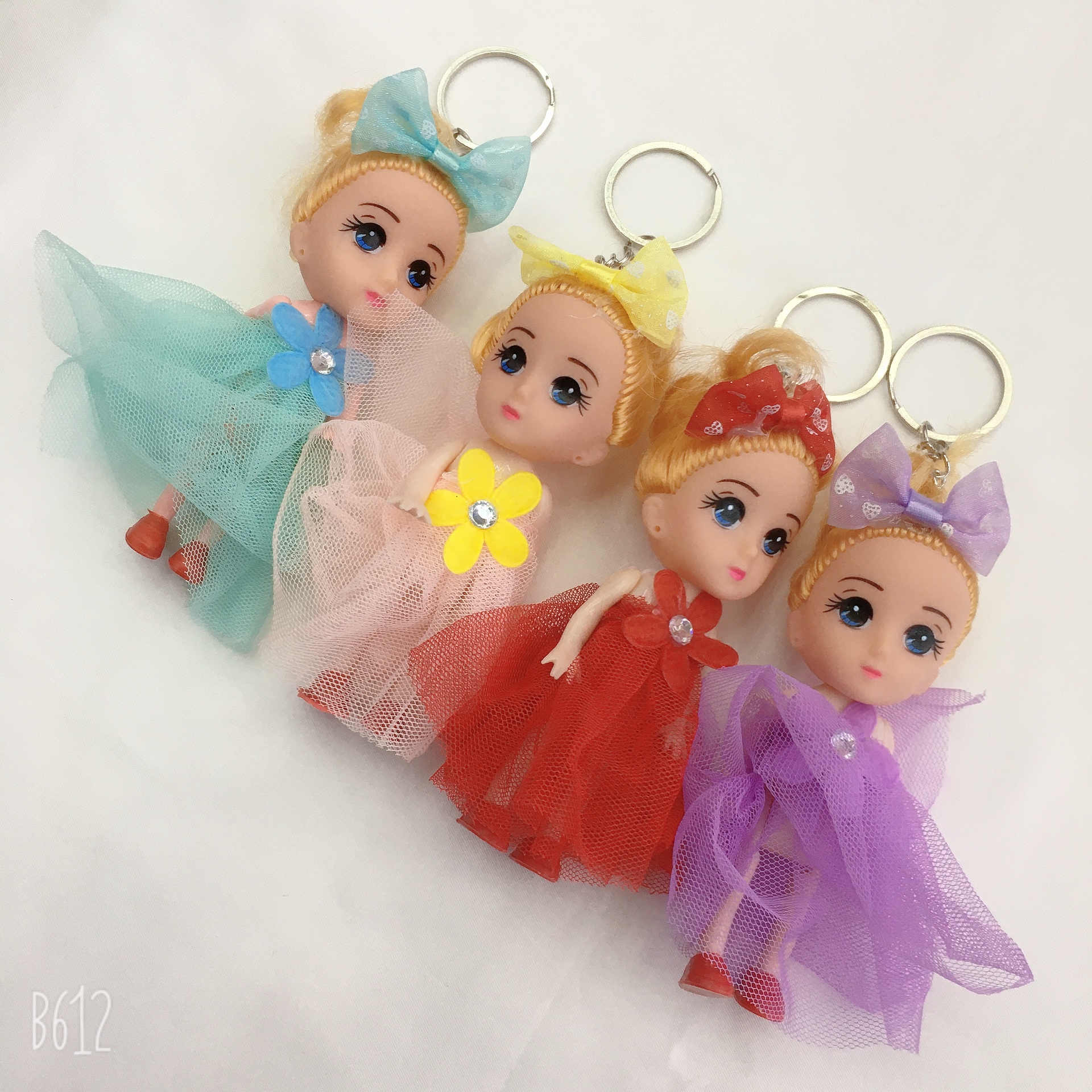 New DIY Children&#039;s Cute Bow Doll Pendant Accessories Keychain Girls&#039; Toy Key Ring