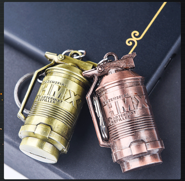 Campus Peripheral Hot Sale Alloy Weapon 6cm Fortress Backpack Schoolbag Grenade Skin Keychain Pendant Night