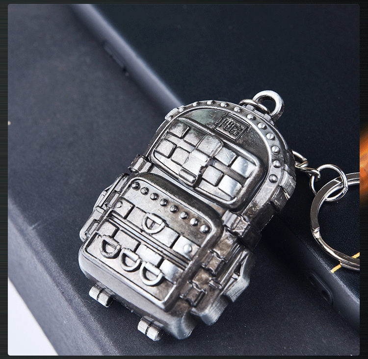 Campus Peripheral Hot Sale Alloy Weapon 6cm Fortress Backpack Schoolbag Grenade Skin Keychain Pendant Night