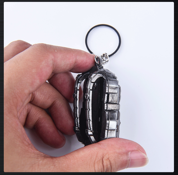Campus Peripheral Hot Sale Alloy Weapon 6cm Fortress Backpack Schoolbag Grenade Skin Keychain Pendant Night