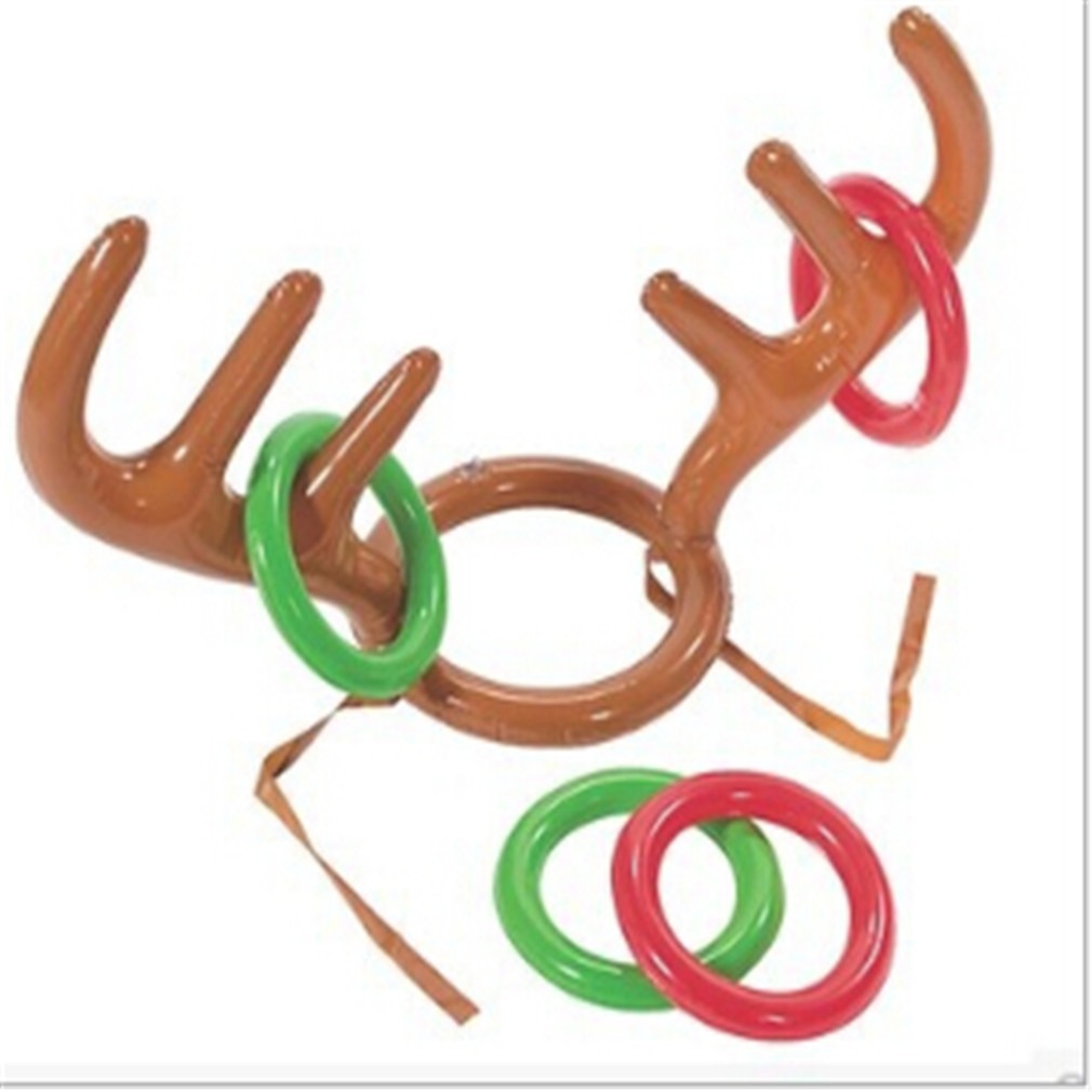Deer Head Christmas Hat Inflatable Circle Novel Safety Children&#039;s Toys Factory Direct Sales