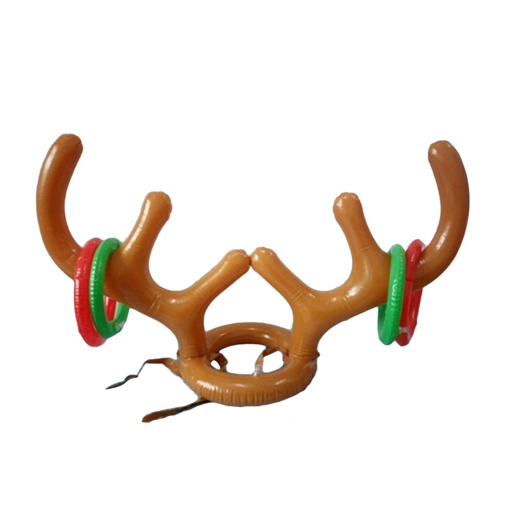 Deer Head Christmas Hat Inflatable Circle Novel Safety Children&#039;s Toys Factory Direct Sales