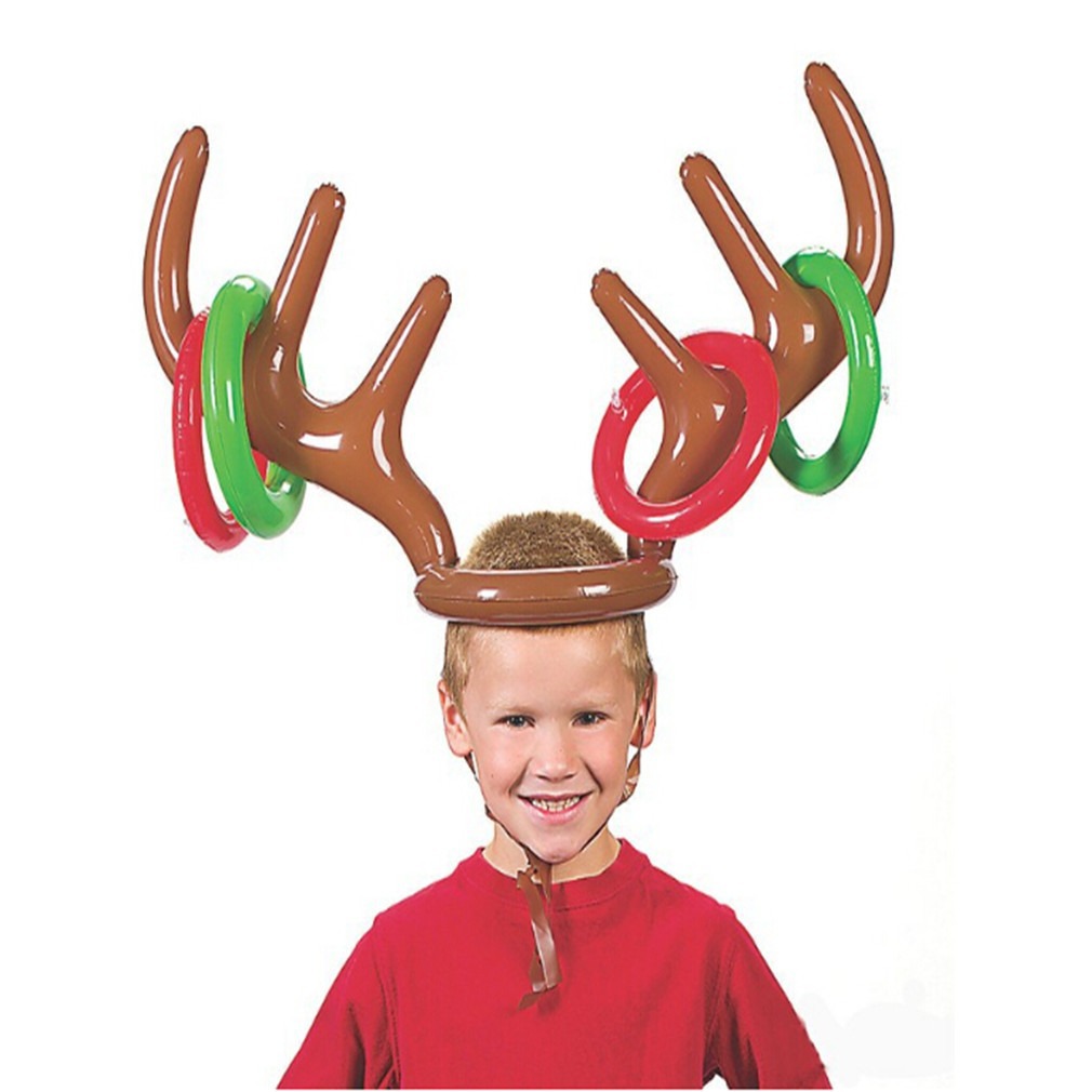 Deer Head Christmas Hat Inflatable Circle Novel Safety Children&#039;s Toys Factory Direct Sales