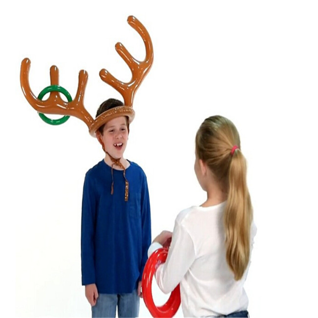 Deer Head Christmas Hat Inflatable Circle Novel Safety Children's Toys Factory Direct Sales