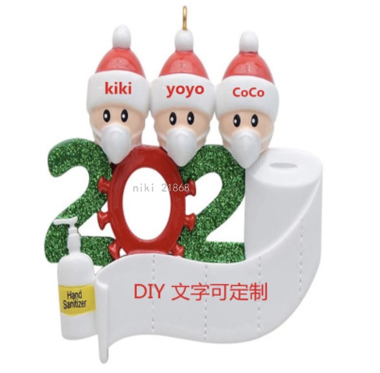 Amazon Cross-Border 2020 Party Decoration Gift DIY Resin Christmas Tree Pendant Christmas Pendant