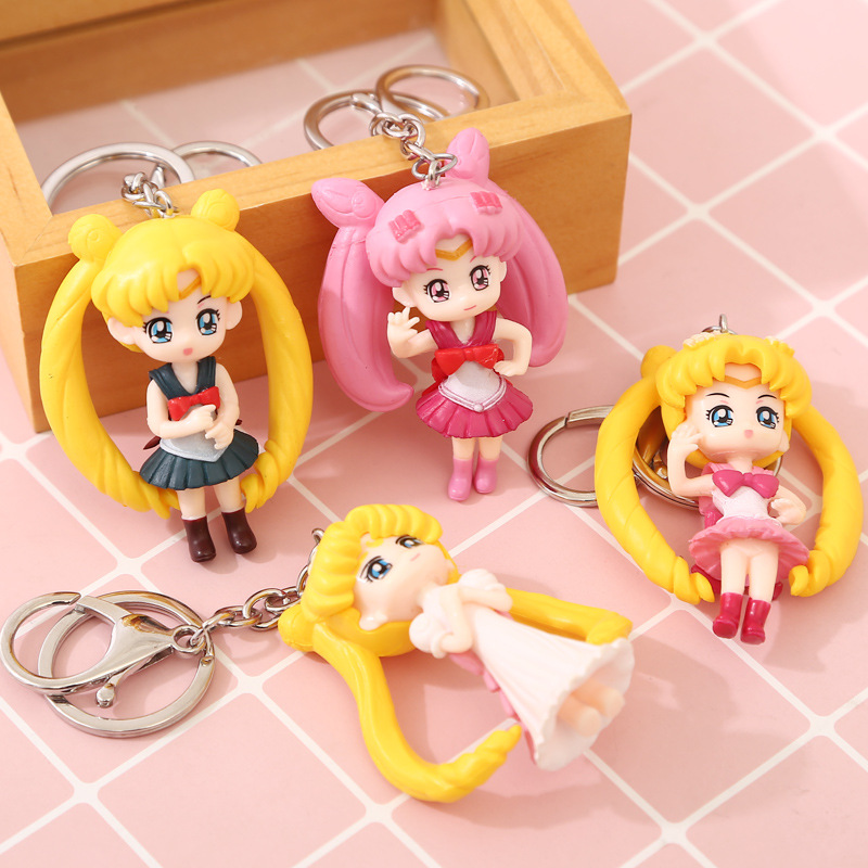 Hot Sale Japan Anime, Cartoon, Cute Sailor Moon Keychain Pendant Girls' Gifts Wholesale Factory Direct Sales