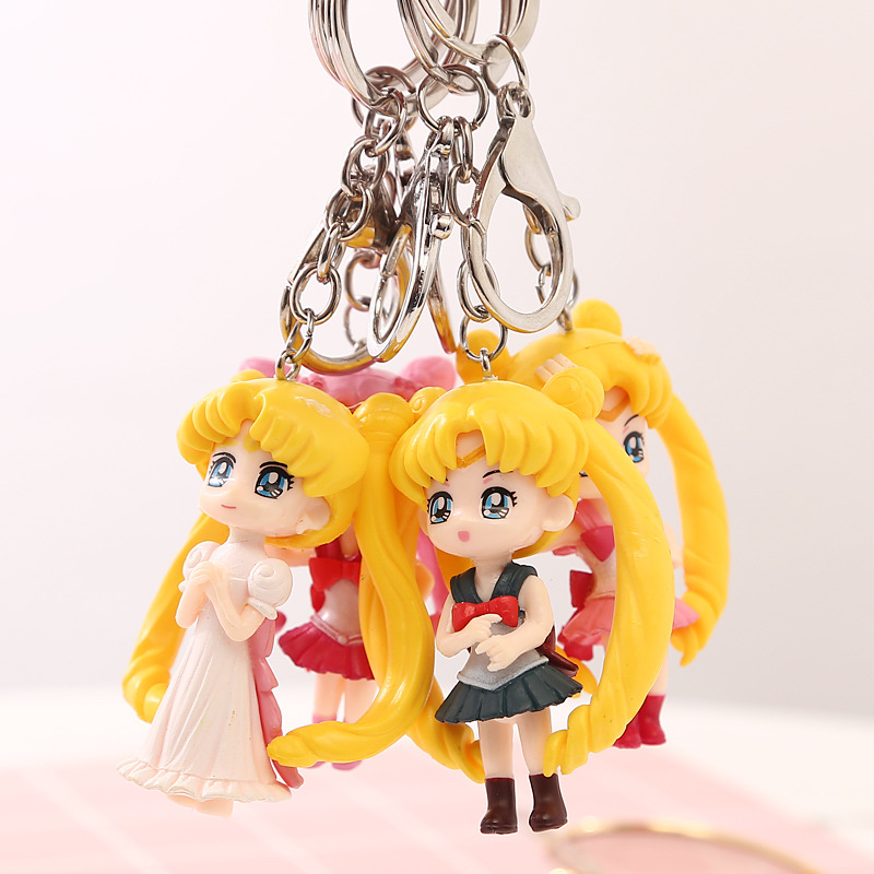 Hot Sale Japan Anime, Cartoon, Cute Sailor Moon Keychain Pendant Girls' Gifts Wholesale Factory Direct Sales