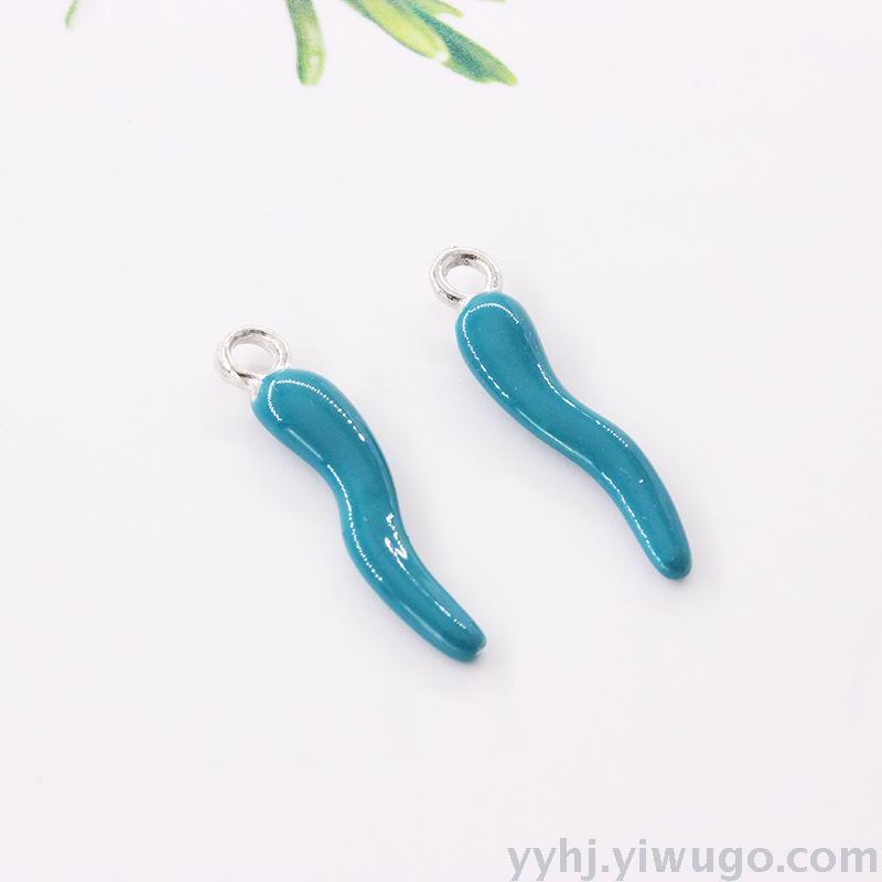 Factory Direct Sales New Product Best-Selling Alloy Decoration Accessories Painting Oil Pepper Earrings Necklace Keychain Small Pendant