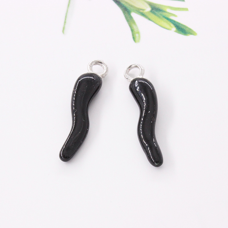 Factory Direct Sales New Product Best-Selling Alloy Decoration Accessories Painting Oil Pepper Earrings Necklace Keychain Small Pendant