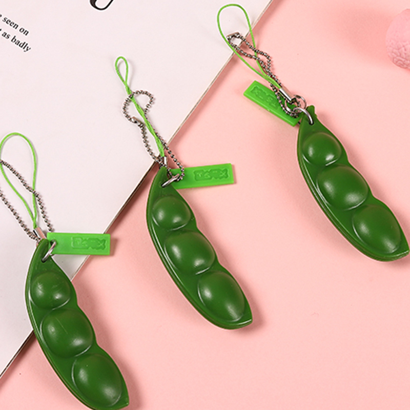 Squeeze Bean Squeeze Stress Relief Bean Unlimited Bean Toy Decompression Pea Pod Keychain Kindergarten