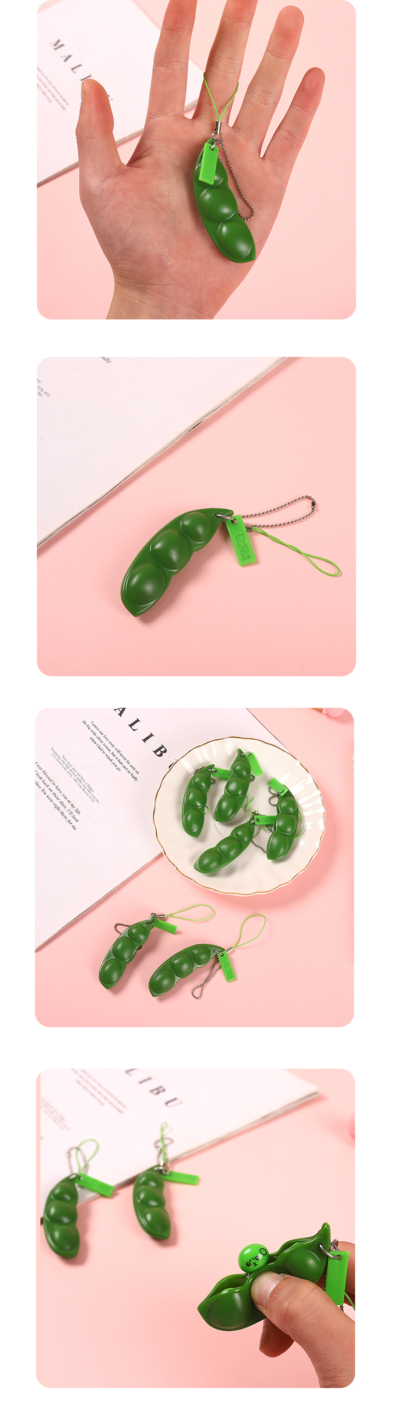 Squeeze Bean Squeeze Stress Relief Bean Unlimited Bean Toy Decompression Pea Pod Keychain Kindergarten Squeeze Bean Squeeze Stress Relief Bean Unlimited Bean Toy Decompression Pea Pod Keychain Kindergarten