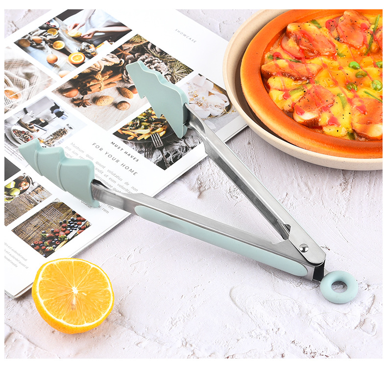 9-Inch Christmas Tree Stainless Steel Silica Gel Food Clip Food Clip Household Bread Clip Kitchen BBQ Clamp 9-Inch Christmas Tree Stainless Steel Silica Gel Food Clip Food Clip Household Bread Clip Kitchen BBQ Clamp