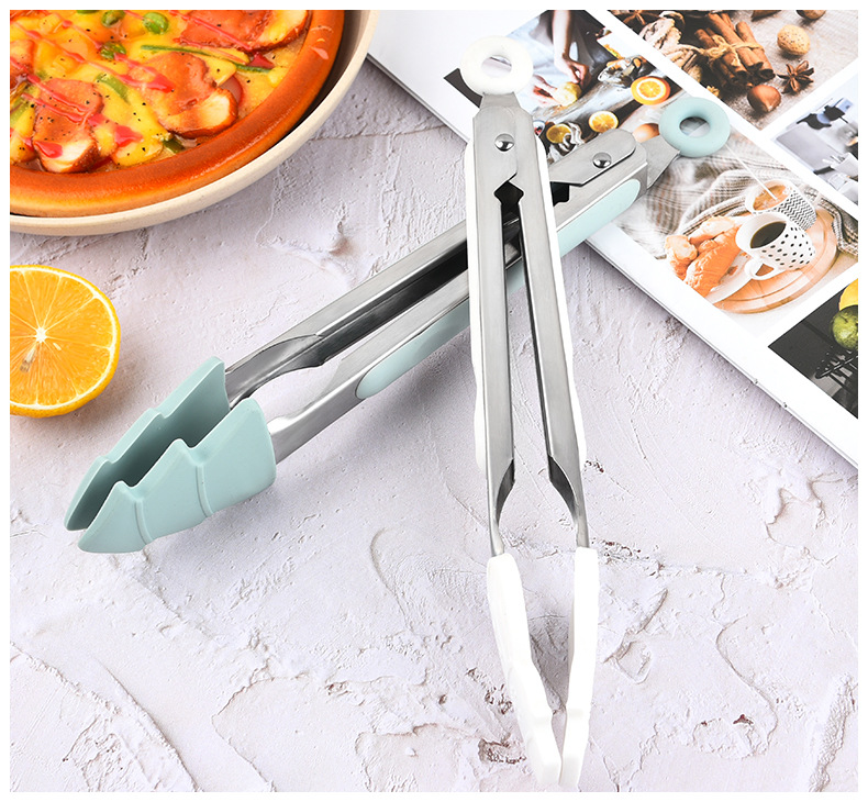9-Inch Christmas Tree Stainless Steel Silica Gel Food Clip Food Clip Household Bread Clip Kitchen BBQ Clamp 9-Inch Christmas Tree Stainless Steel Silica Gel Food Clip Food Clip Household Bread Clip Kitchen BBQ Clamp
