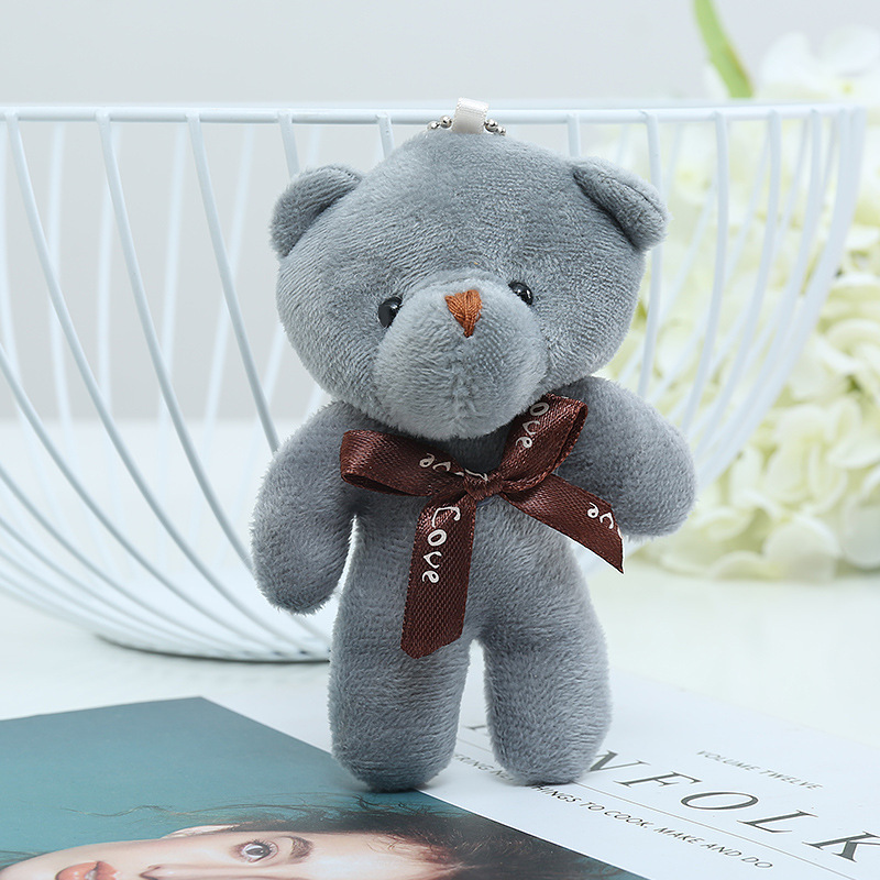 New Cute Bear Ornaments Plush Bag Pendant One-Piece Bear Keychain Gift Bouquet Doll Factory Wholesale
