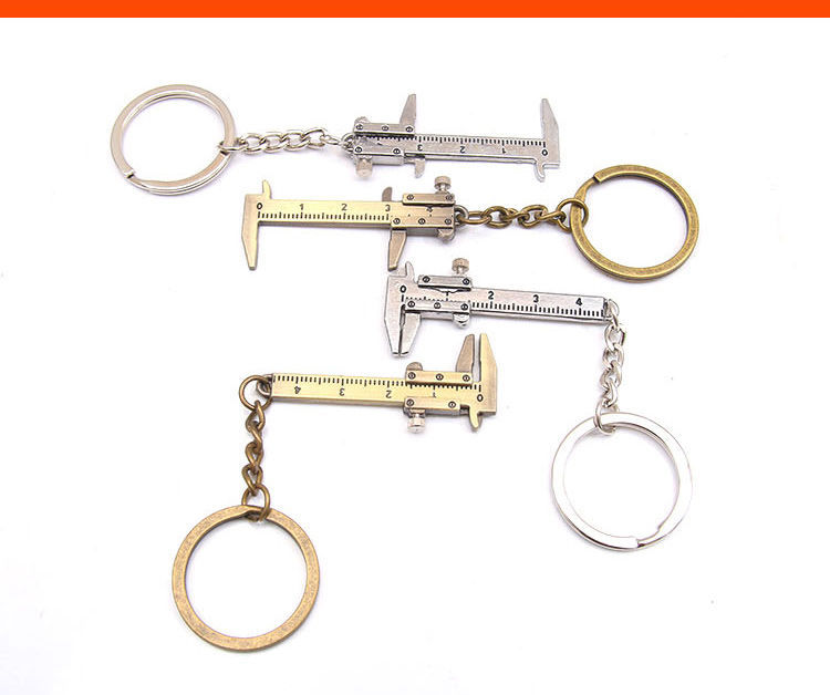 Mini Vernier Caliper Keychain Pendant Measuring Tool Zinc Alloy Key Ring Portable Tool 0-40mm