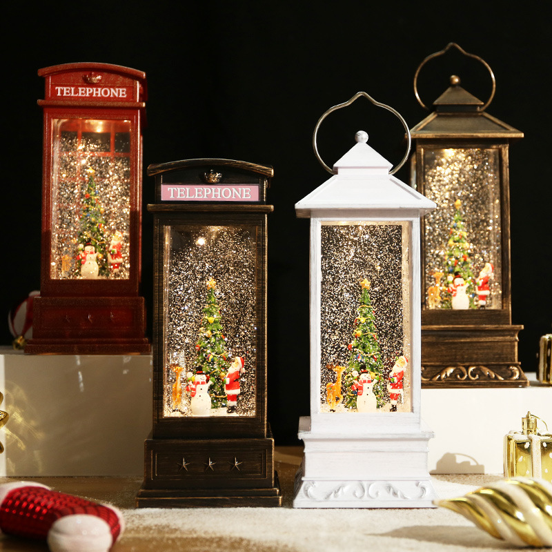 Spinning Creative Christmas Tree Music Box Music Box Birthday Gift Gift Crystal Ball Floating Snowflake Glowing