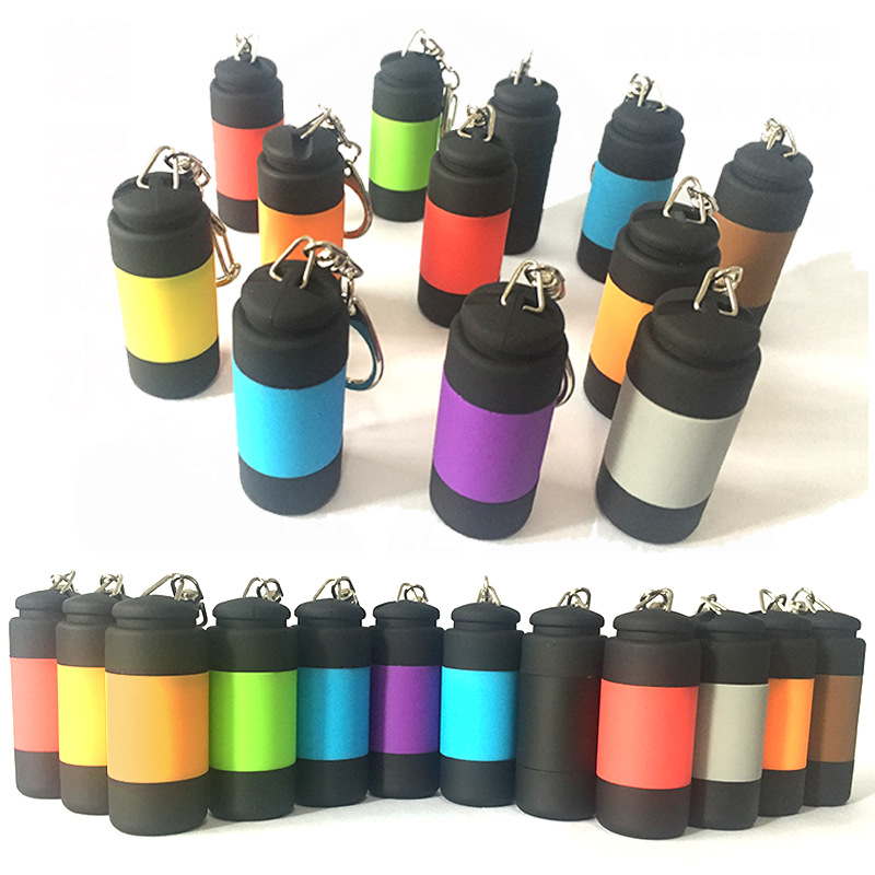 Super Bright Mini Torch USB Rechargeable Pocket Keychain Small Flashlight Led Strong Light Waterproof Travel Portable