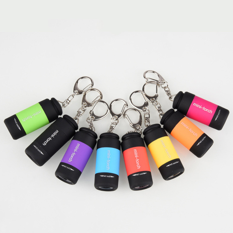 Super Bright Mini Torch USB Rechargeable Pocket Keychain Small Flashlight Led Strong Light Waterproof Travel Portable