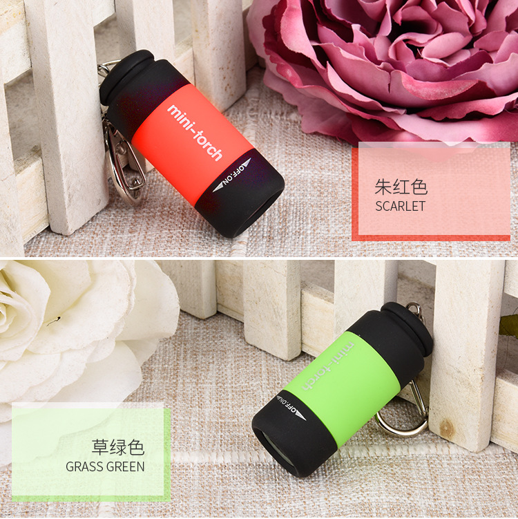 Super Bright Mini Torch USB Rechargeable Pocket Keychain Small Flashlight Led Strong Light Waterproof Travel Portable