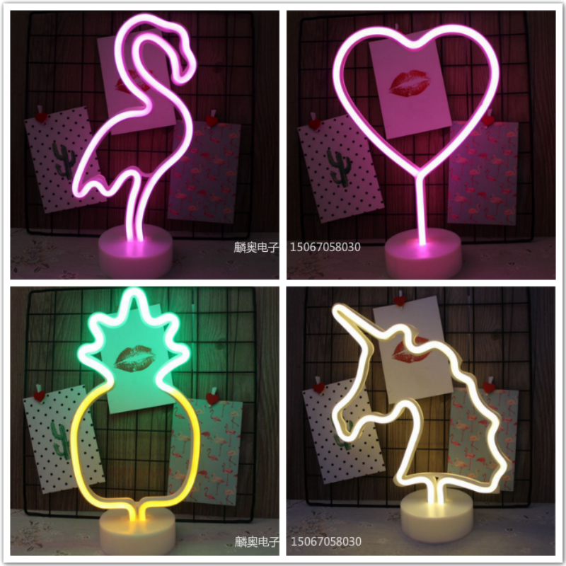 Ins neon LED letters love star flamingo small night light decoration lights decoration Christmas lights