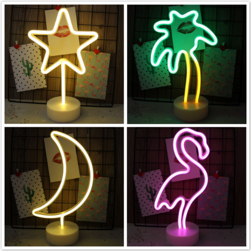 Ins neon LED letters love star flamingo small night light decoration lights decoration Christmas lights
