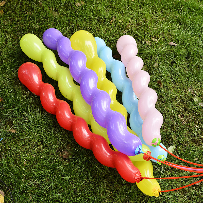 Thickened Twist Screw Spiral Balloon Can Be Filled with Helium Floating Empty Dragon Ball Screw Twist Balloon Spiral Rubber Balloons