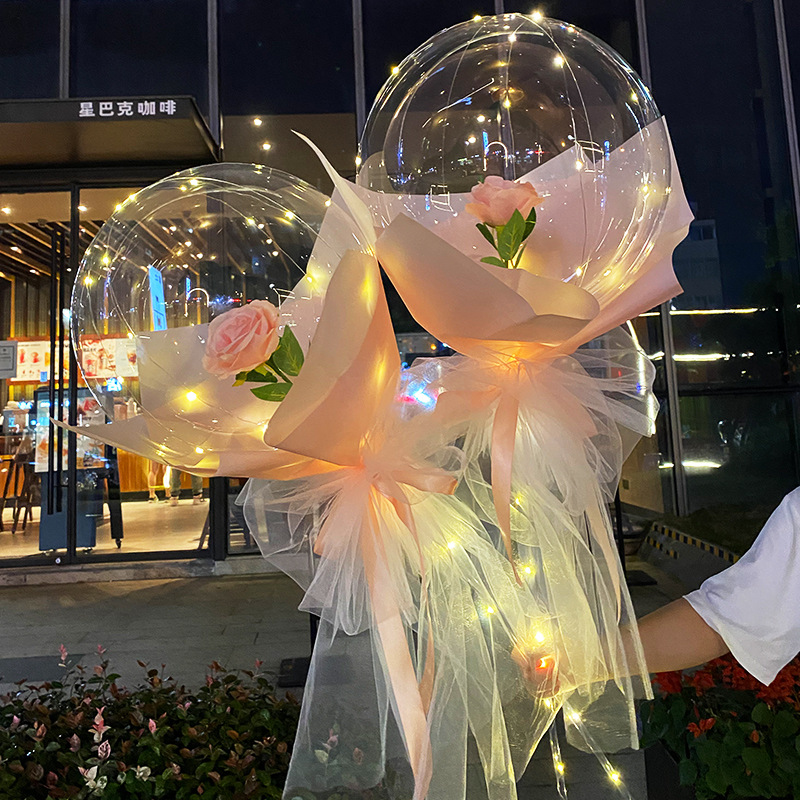 2021 New Internet Celebrity Bounce Ball with Light Bounce Ball Rose Balloon Manufacturer