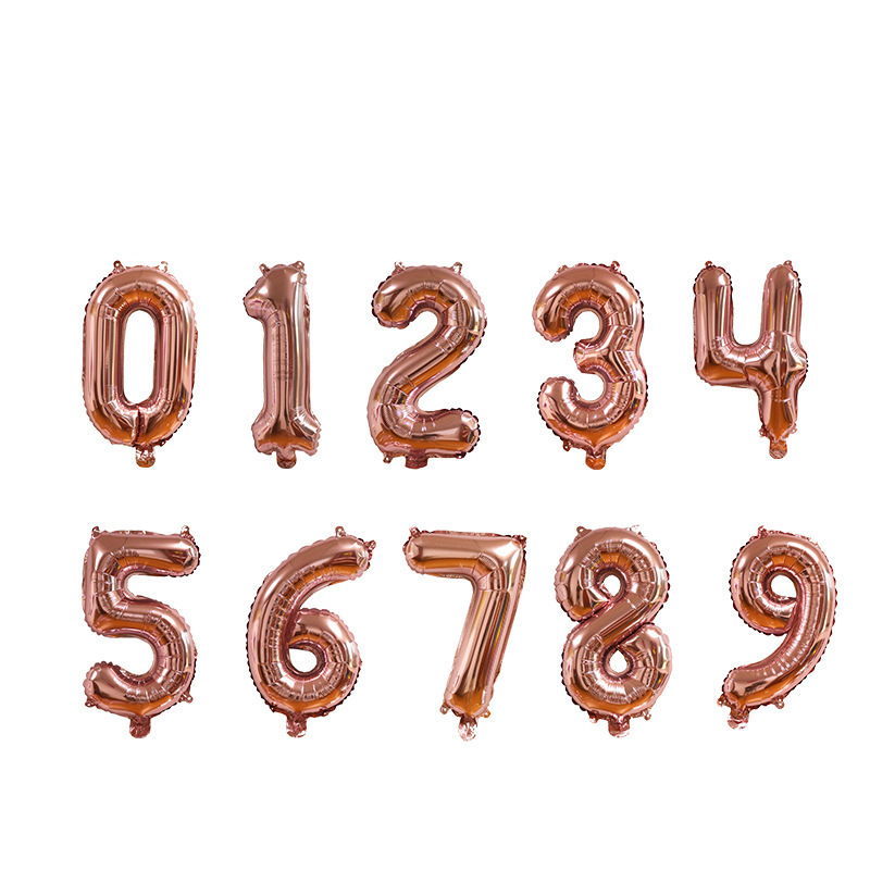 Small Digital 16 Inch American Version Thin Body Decoration Birthday Party Foreign Trade Aluminum Film Balloon Wholesale 16 Digital Balloon