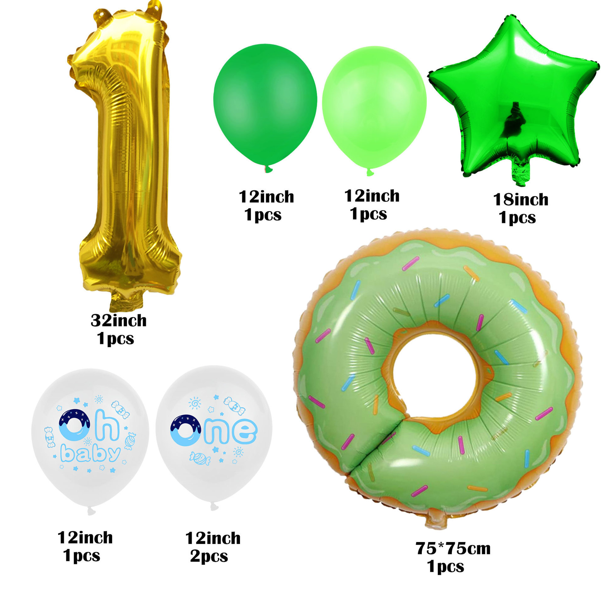 Cartoon Colorful Cone Aluminum Foil Five-Pointed Star Balloon Baby Shower Happy Birthday Party Digital One1 Decoration
