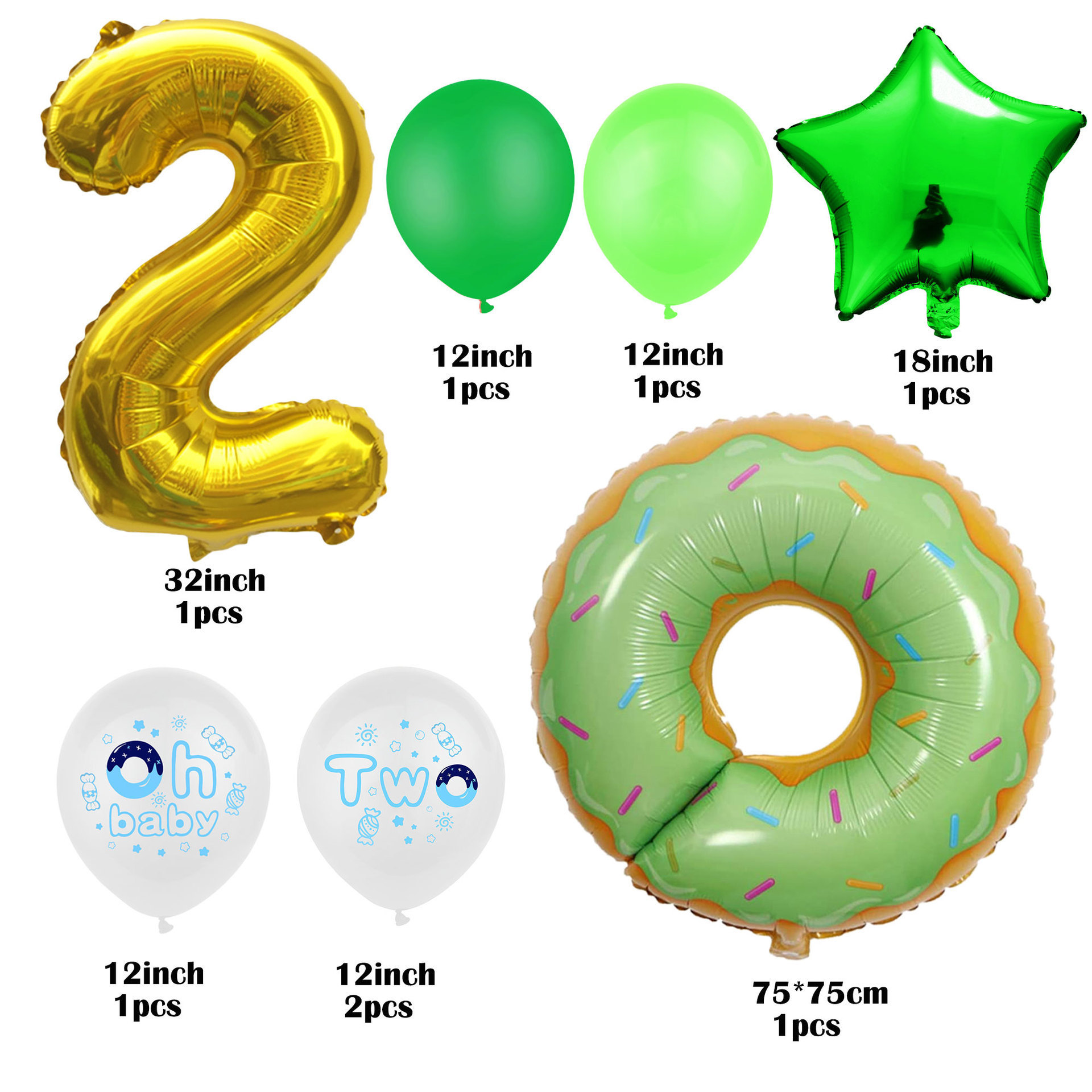 Cartoon Colorful Cone Aluminum Foil Five-Pointed Star Balloon Baby Shower Happy Birthday Party Digital One1 Decoration