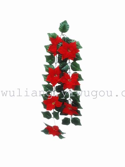 Home Furnishing simulation flower rattan interior decoration 7 head cloth Christmas flowers wholesale Phnom Penh Home Furnishing simulation flower rattan interior decoration 7 head cloth Christmas flowers wholesale Phnom Penh