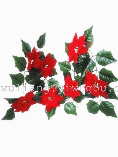 Home Furnishing simulation flower rattan interior decoration 7 head cloth Christmas flowers wholesale Phnom Penh Home Furnishing simulation flower rattan interior decoration 7 head cloth Christmas flowers wholesale Phnom Penh
