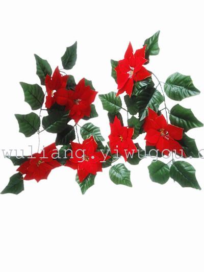 Home Furnishing simulation flower rattan interior decoration 7 head cloth Christmas flowers wholesale Phnom Penh Home Furnishing simulation flower rattan interior decoration 7 head cloth Christmas flowers wholesale Phnom Penh