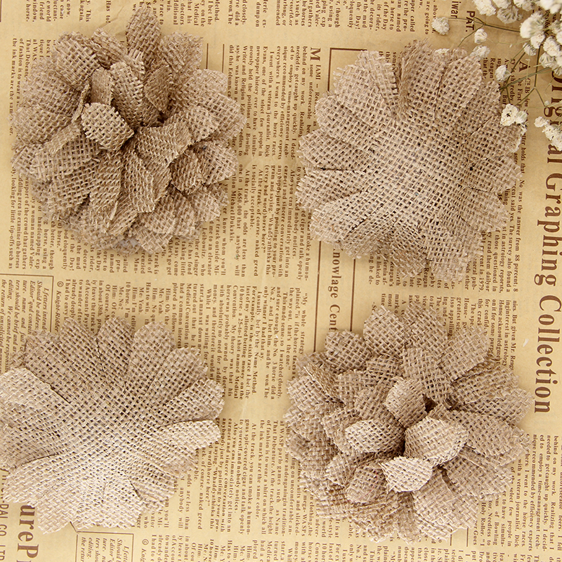 Hot linen flower corsage ornament craft Christmas wedding party decoration Ma Buhua