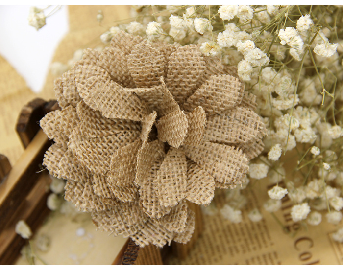 Hot linen flower corsage ornament craft Christmas wedding party decoration Ma Buhua Hot linen flower corsage ornament craft Christmas wedding party decoration Ma Buhua