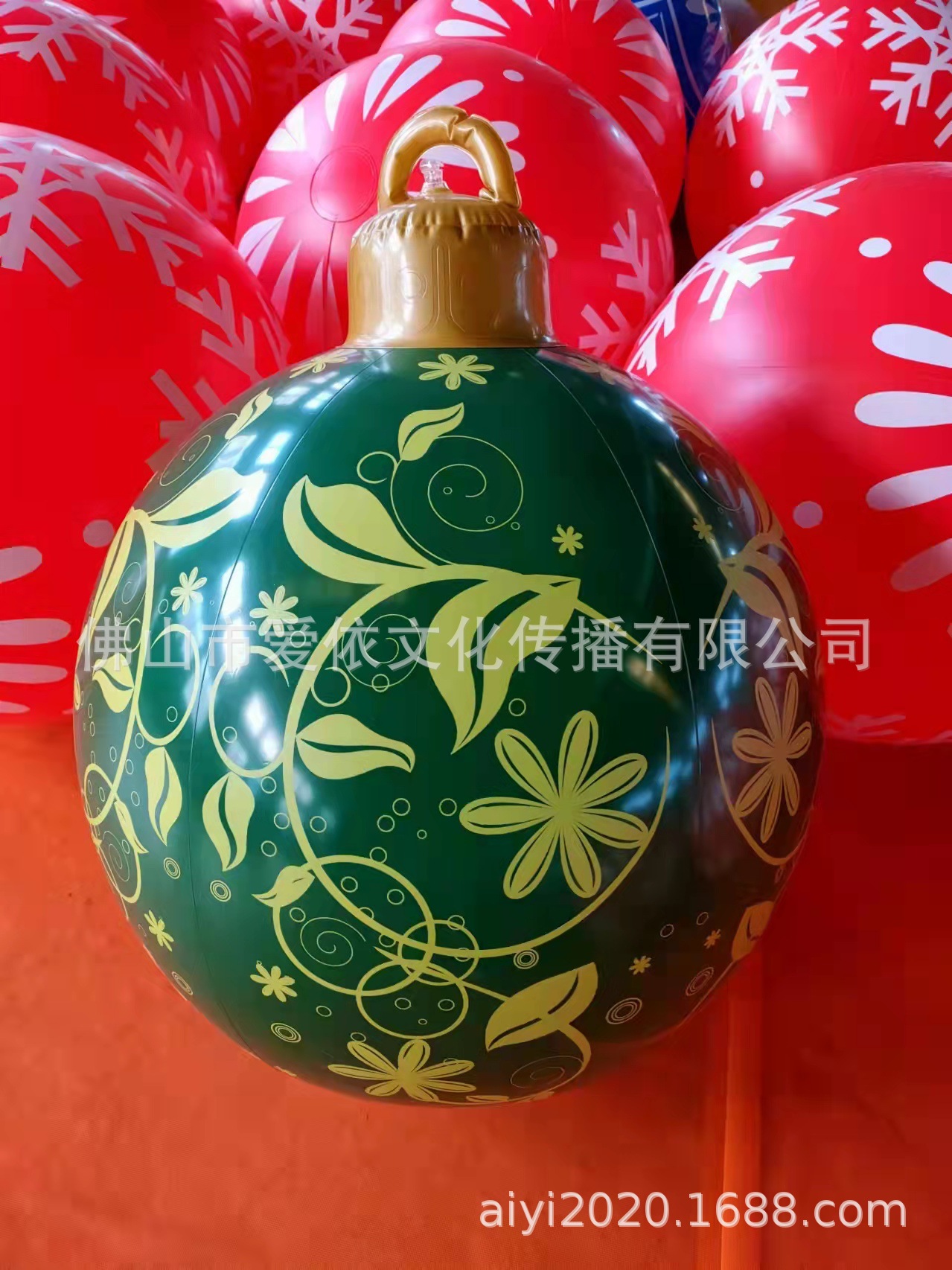 Christmas Jewelry Ball Outdoor Fun Holiday Atmosphere Crafts PVC Inflatable Toy Ball Independent Station Cross-Border Hot