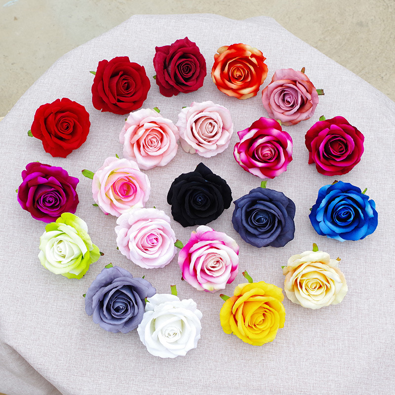 Yibiyi 10cm Wedding Car Christmas 520 Cake Decoration Simulation Flannel Rose Perianth DIY Artificial Flower