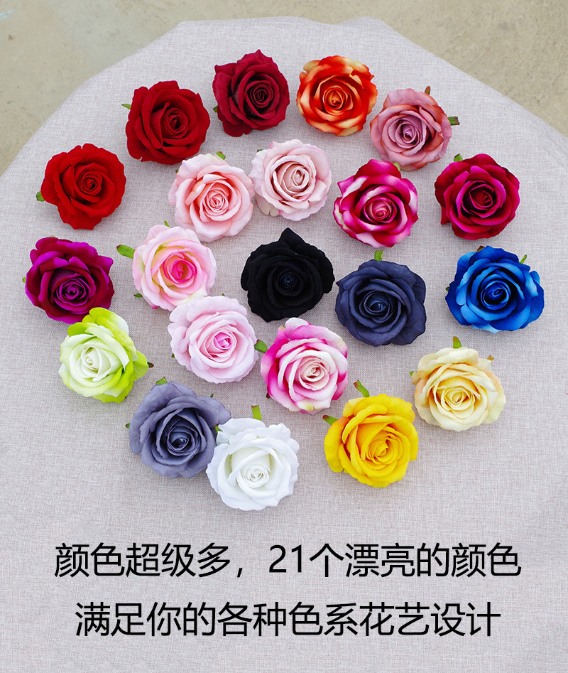 Yibiyi 10cm Wedding Car Christmas 520 Cake Decoration Simulation Flannel Rose Perianth DIY Artificial Flower