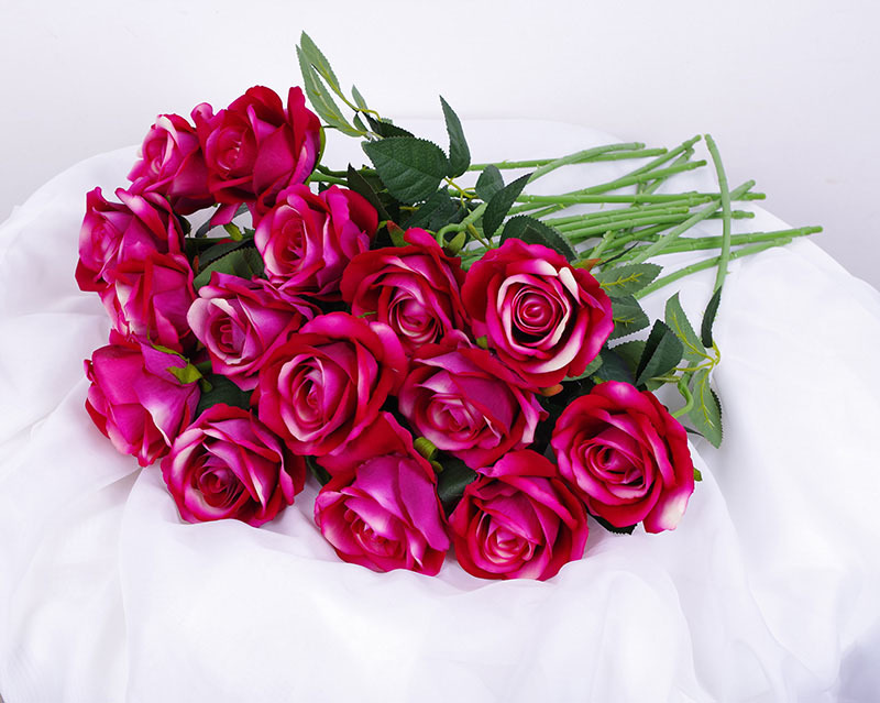 Yibiyi 10cm Wedding Car Christmas 520 Cake Decoration Simulation Flannel Rose Perianth DIY Artificial Flower