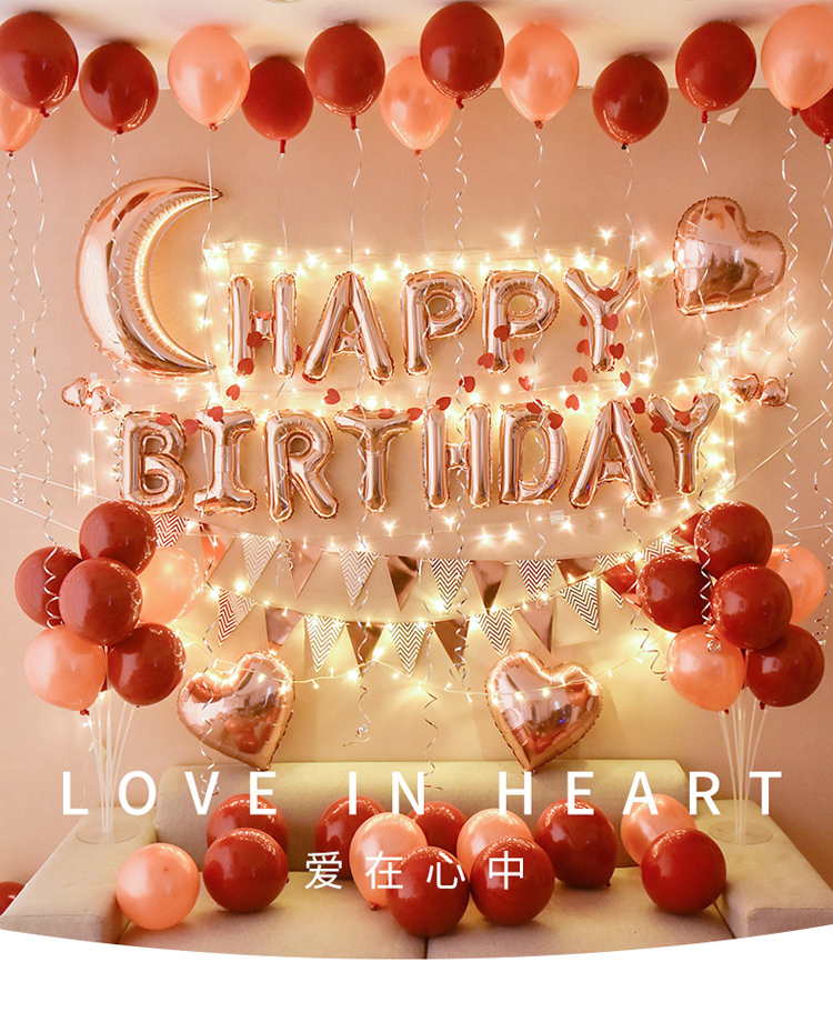 English Words Birthday Decoration Scene Layout Party Body Decoration Balloon Children Theme Happy Background