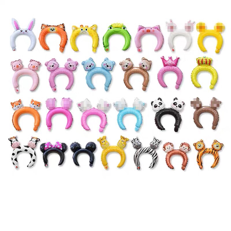 WeChat Push Balloon Headband Aluminum Film Balloon National Day Activity Small Gift Children Cartoon Headband Cartoon Hair Accessories