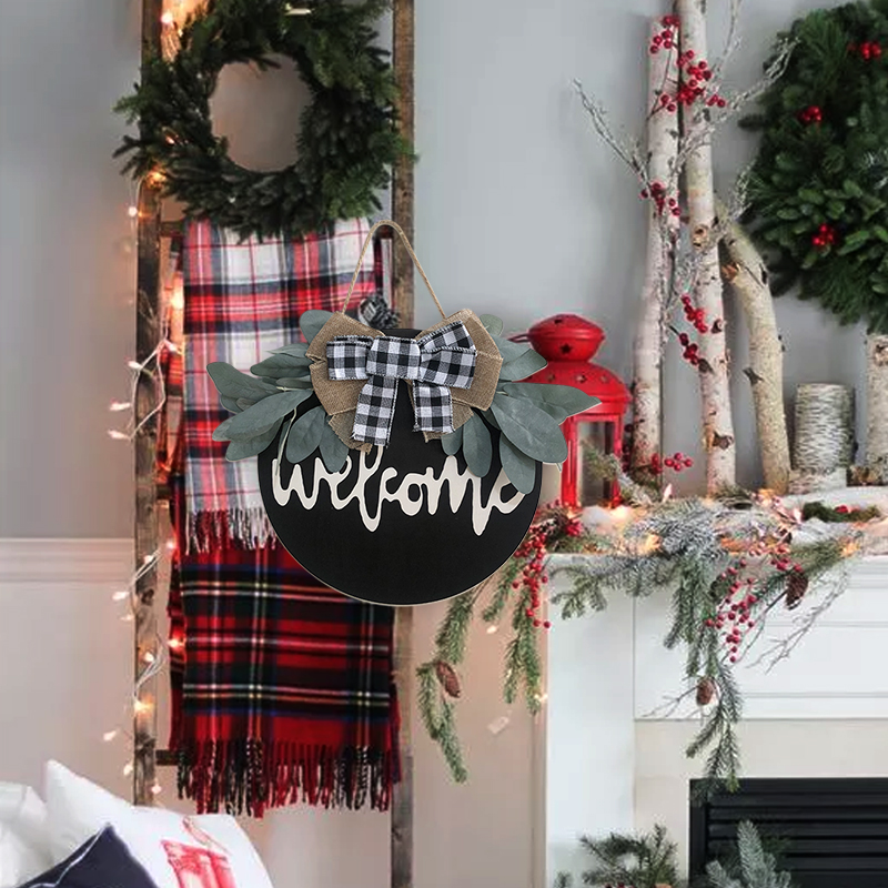 Christmas Party Decoration Welcome Welcome Leaves Flower Bow Door Hanging Entrance Door Door Hanging Hanging Ornaments Christmas Party Decoration Welcome Welcome Leaves Flower Bow Door Hanging Entrance Door Door Hanging Hanging Ornaments