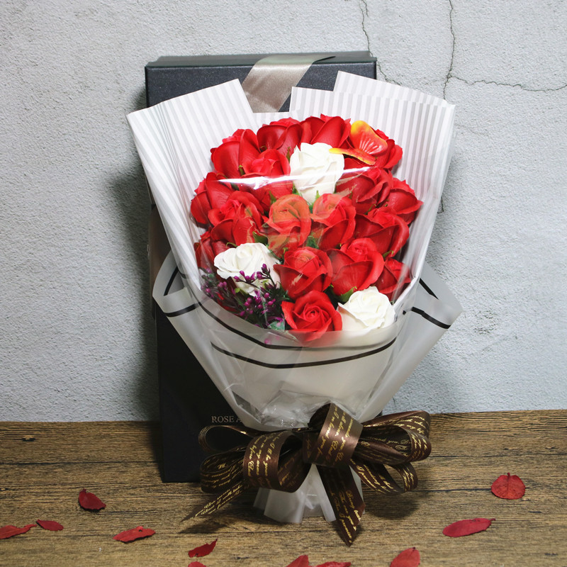 Rose Soap Flower Creative Soap Flower Mini Bouquet 520 Valentine's Day Wedding Commemorative Christmas Novelty Gift