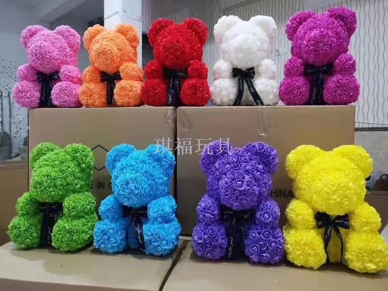 Valentine's day hot style creative eternal flower rose bear Christmas gift PE rose bear hug bear wholesale Valentine's day hot style creative eternal flower rose bear Christmas gift PE rose bear hug bear wholesale