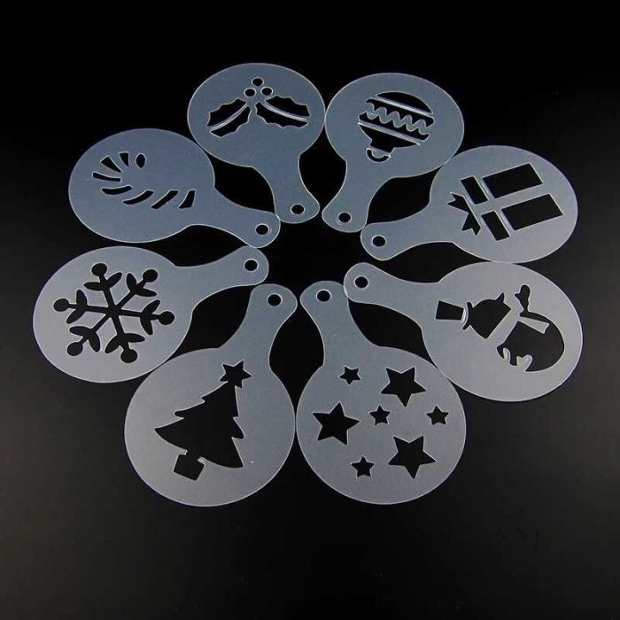 Christmas plastic flowers die 8.5cm love cappuccino foam printing model spray
