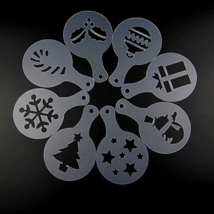 Christmas plastic flowers die 8.5cm love cappuccino foam printing model spray