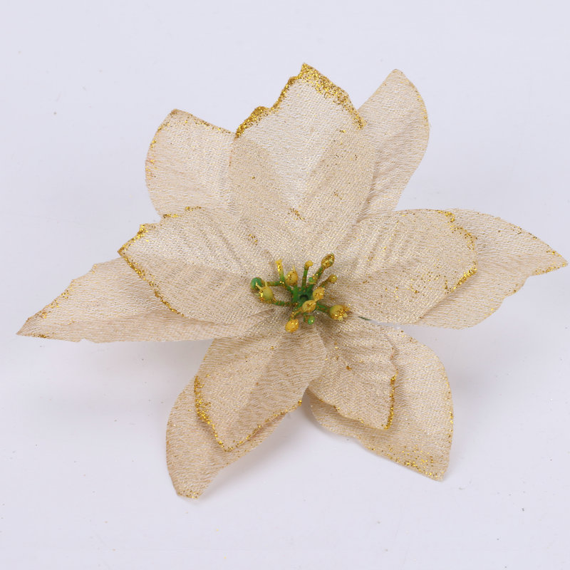 tree garland Real of simulated Christmas tree garland accessories solid gold and pink edge Christmas decoration flowers