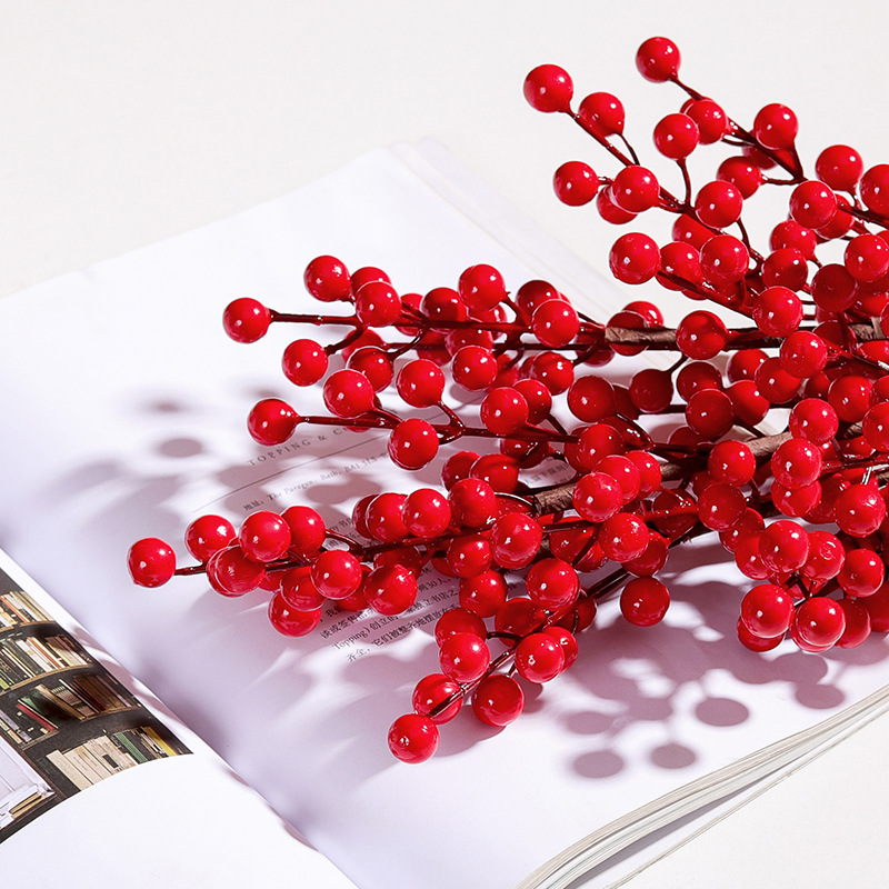 Fortune Fruit Red Berry Fake Flower Living Room Home Decoration Flower Arrangement New Year Christmas Props Display