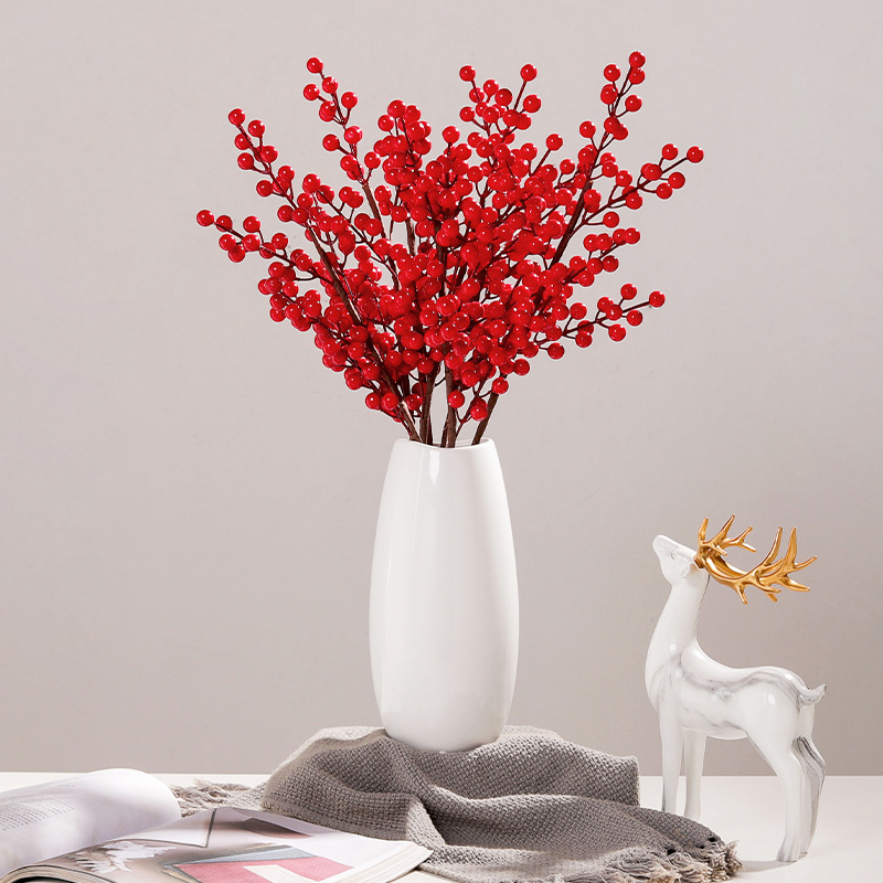Fortune Fruit Red Berry Fake Flower Living Room Home Decoration Flower Arrangement New Year Christmas Props Display